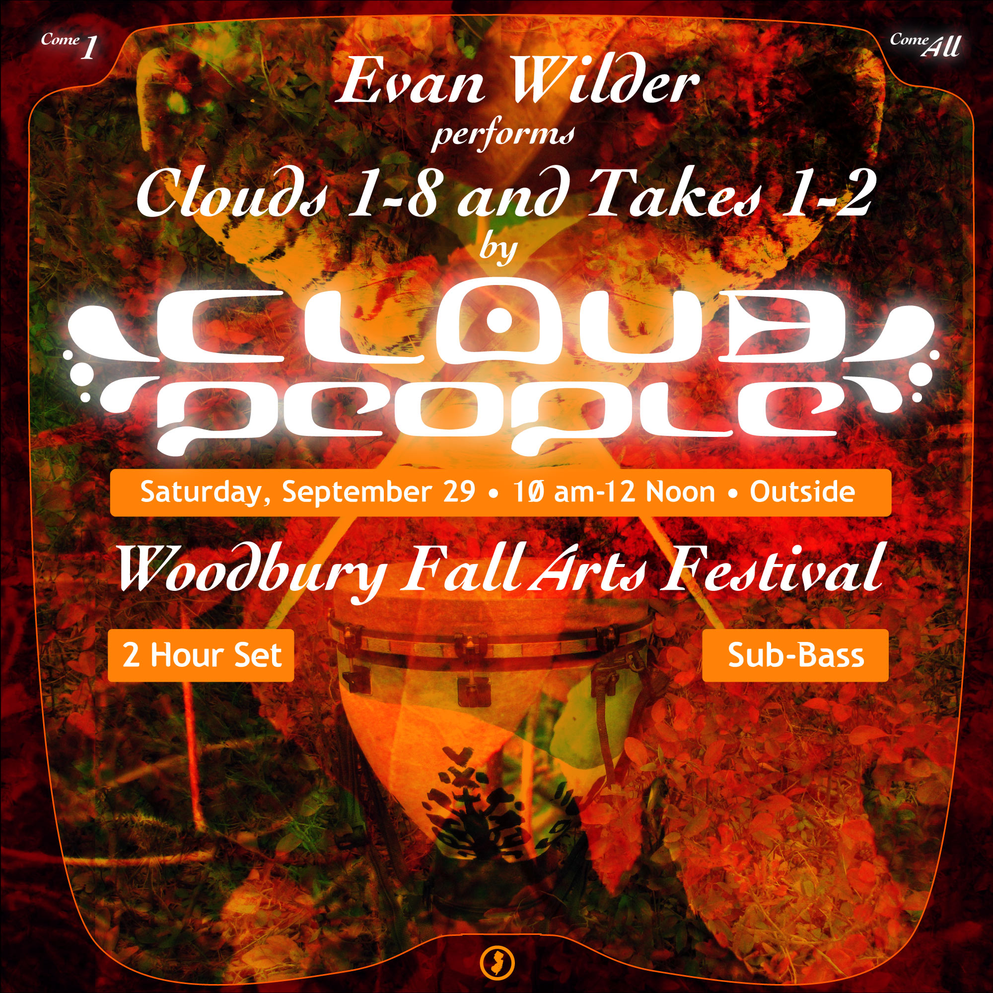 Flier: Evan Wilder performs Cloud People live at Woodbury Fall Arts Festival